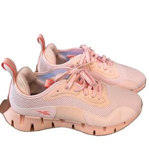 Reebok Womens Ortholite Zig Dynamica Sneakers Athletic Shoes Orange Peach Sz 11